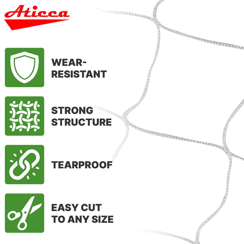 ATICCA Trellis Netting 5 x 350 ft Heavy Duty Polyester Plant Support Netting White - 6 Inch Garden Rope Trellis on Roll - Mesh Twine for Growing Vine Climbing Plants, Flowers, Peas, and Tomatoes - Image 3