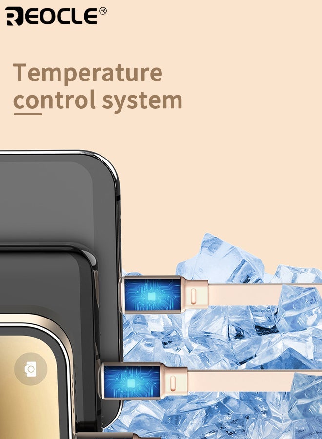 REOCLE 3-in-1 Retractable USB Charging Cable with 100W Fast Charge and Multi Port Design High Speed Data Sync Cord with Smartphone Compatibility for Device Charging - Image 5