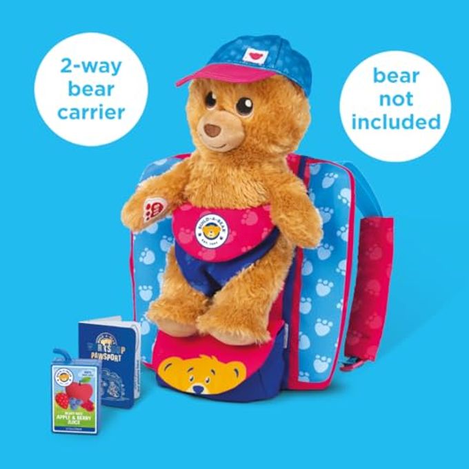 CASDON Build-A-Bear Workshop Pawfect Adventure Toy Bear Carrier | Multi-Way Carrier for Teddies | For Kids Aged 3+ | Includes Bag, Juice Box, Hat & Pawsport | Official Licensed Toy - Image 5