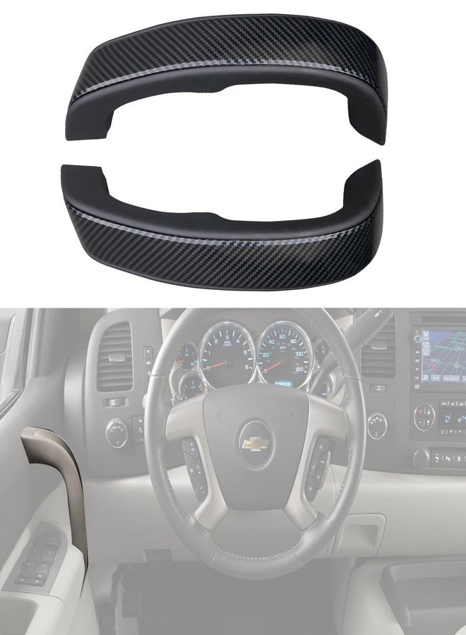 omoZone Pair Interior Door Pull Handle Armrest Inside Grab Handle Front Left&Right Side Ebony Carbon Fiber Compatible with 2010-2014 Chevrolet Chevy Silverado GMC Sierra Replaces 25932417 25932420 - Image 4