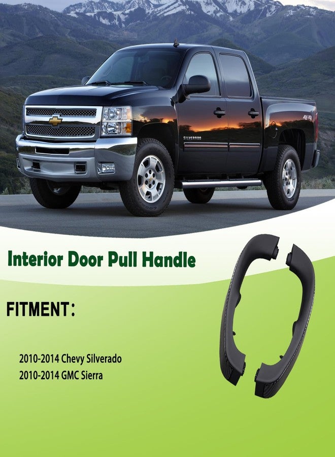 omoZone Pair Interior Door Pull Handle Armrest Inside Grab Handle Front Left&Right Side Ebony Carbon Fiber Compatible with 2010-2014 Chevrolet Chevy Silverado GMC Sierra Replaces 25932417 25932420 - Image 3