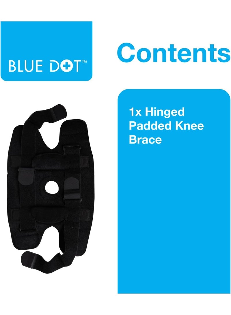 Blue Dot Hinged Knee Brace with Padded Cuffs - Pull & Press Fastener for Knee Dislocation Support - One Size - Image 2