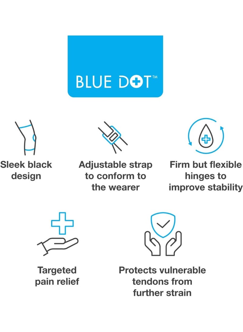 Blue Dot Hinged Knee Brace with Padded Cuffs - Pull & Press Fastener for Knee Dislocation Support - One Size - Image 3