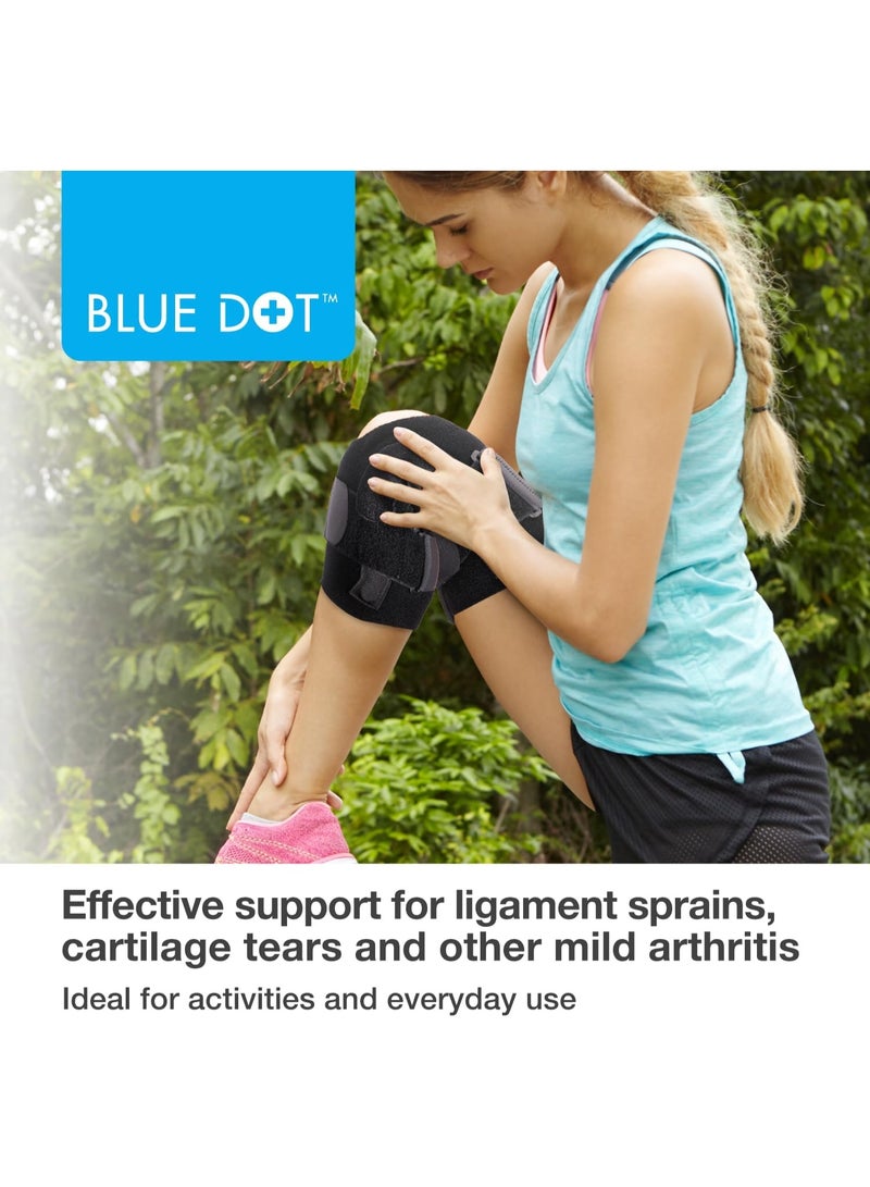 Blue Dot Hinged Knee Brace with Padded Cuffs - Pull & Press Fastener for Knee Dislocation Support - One Size - Image 4