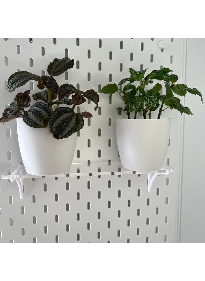 Horoof Home Horoof Home® Clear Acrylic Shelf for Pegboard – 27×6×7.4 cm, Durable Transparent Floating Organizer for Home, Office & Display, SL422  - Image 2