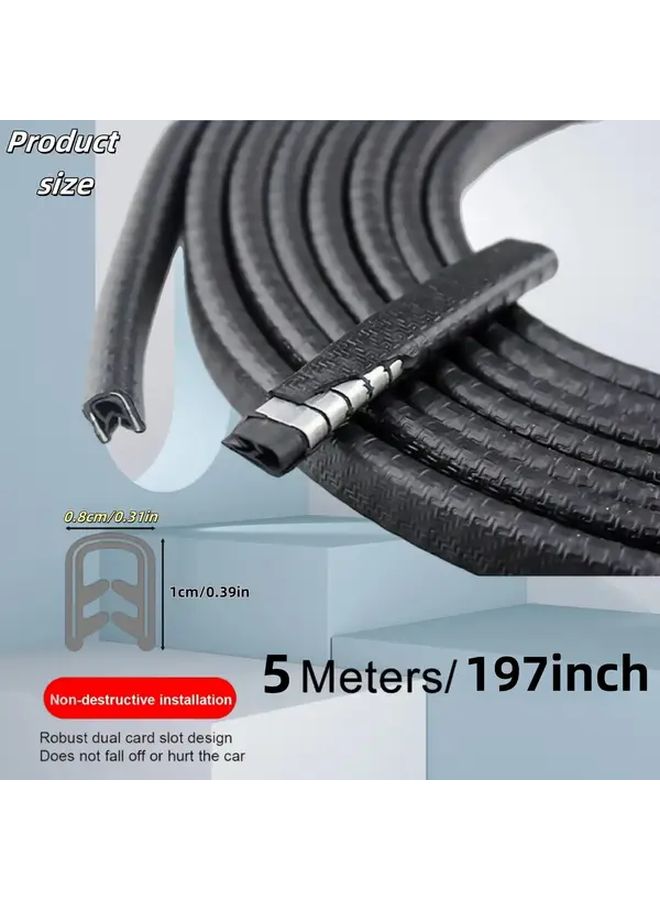 Heavy Duty Car Door Edge Protector Black 500cm Scratch Resistant Easy Installation - Image 3