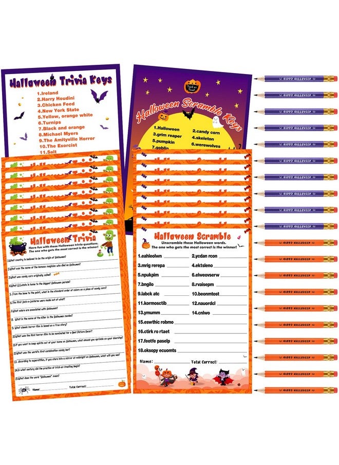 Kathfly 120 Pcs Halloween Games For Adults Include 2 Sets 40 Halloween ...