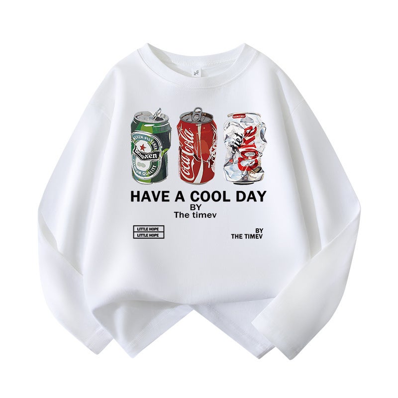 Trendy Brand Boys Long Sleeve T-Shirt Pure Cotton New Little Boy Foreign Style Fashionable Top Children'S Bottoming Shirt - Image 5
