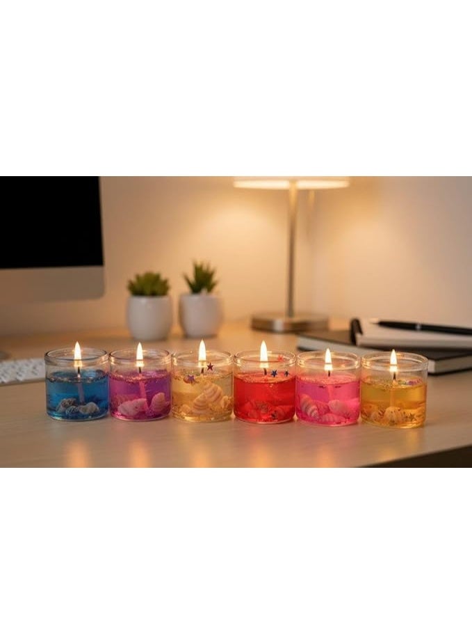 سبيس شوب ست قطع شموع جل زجاجية صغيرة بألوان راقية وإضاءة مميزة تضيف لمسة سحرية إلى ديكور منزلك متعددة الألوان - Image 5