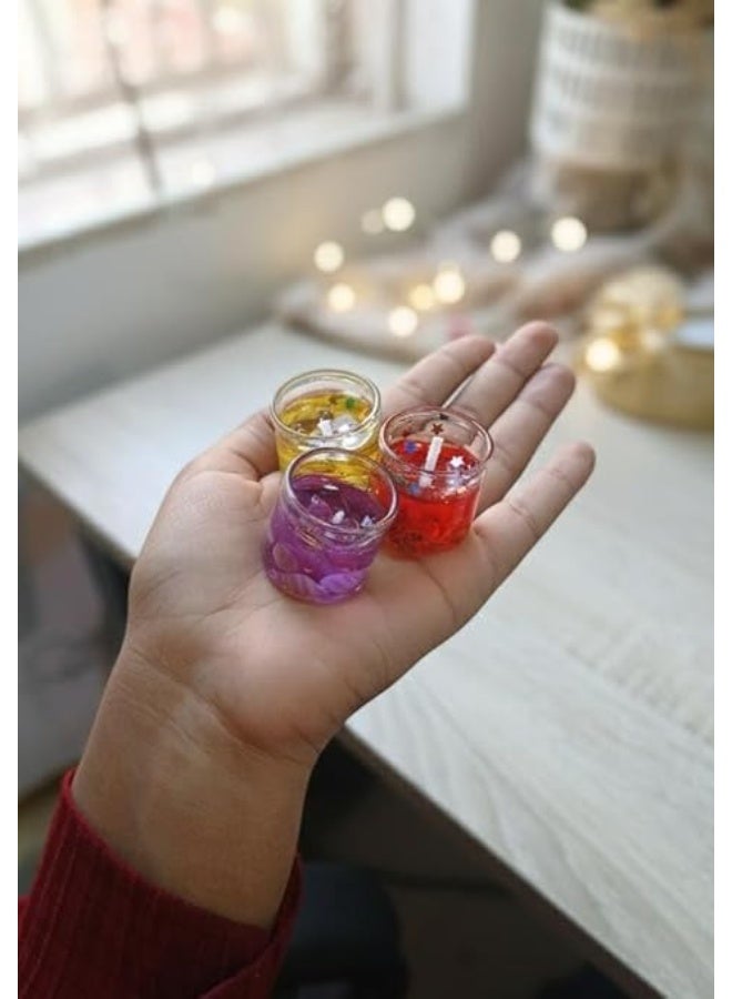 سبيس شوب ست قطع شموع جل زجاجية صغيرة بألوان راقية وإضاءة مميزة تضيف لمسة سحرية إلى ديكور منزلك متعددة الألوان - Image 4