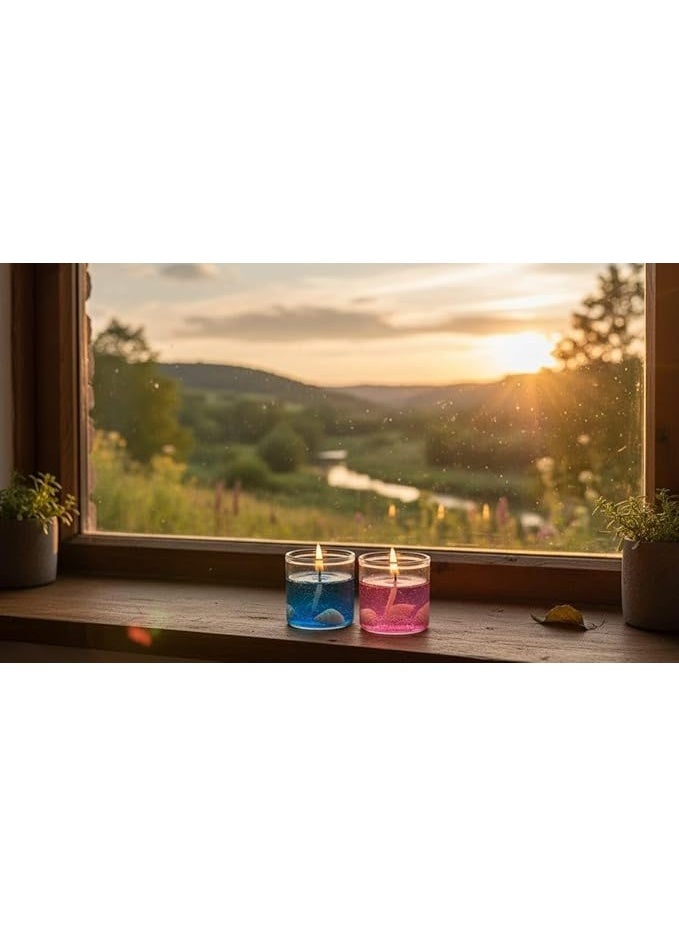 سبيس شوب ست قطع شموع جل زجاجية صغيرة بألوان راقية وإضاءة مميزة تضيف لمسة سحرية إلى ديكور منزلك متعددة الألوان - Image 3