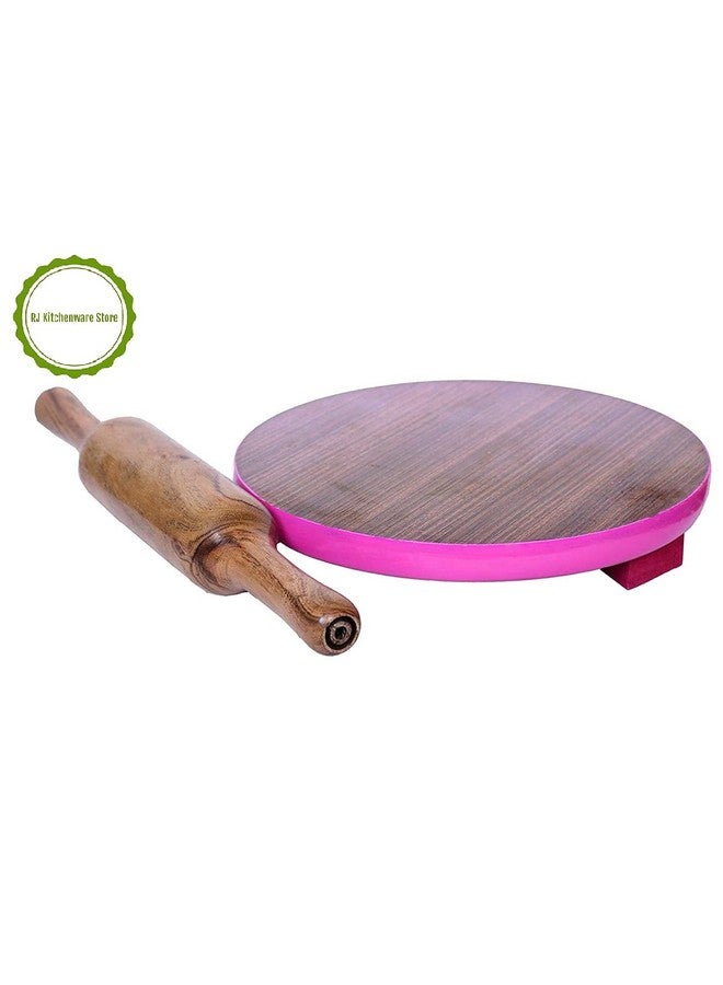 RJ kitchenware Store RJ kitchenware Store chakla belan roti maker Combo Pack of 2 PLY Chakla 10 IN Wooden Belan 12 In Size/Rolling Pin/Roti (wooden chakla Belan set)  - Image 2