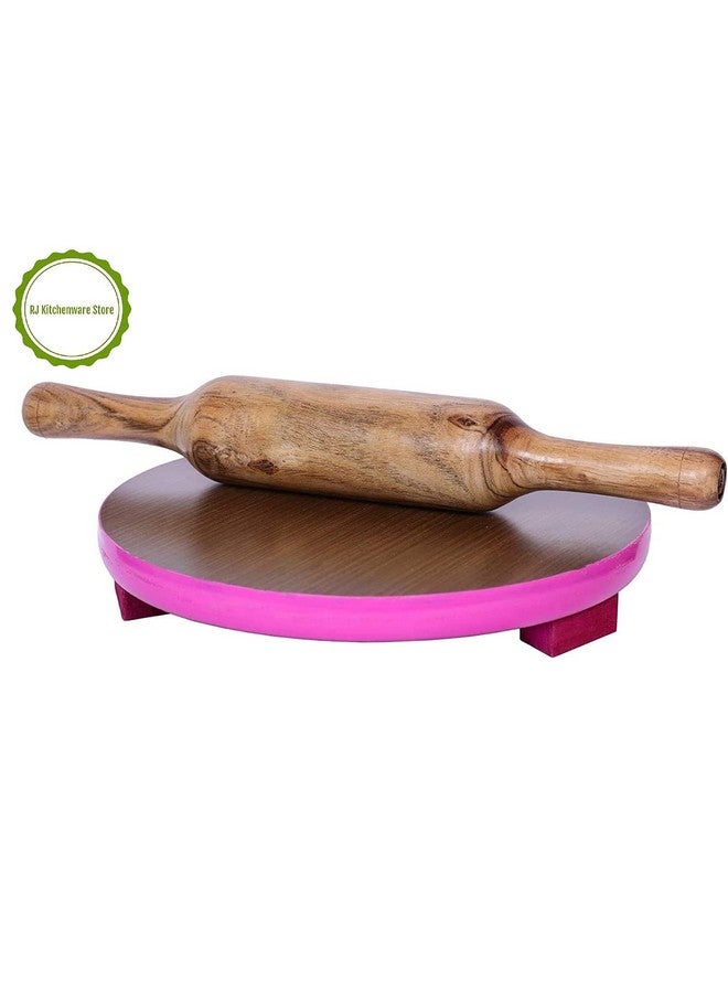RJ kitchenware Store RJ kitchenware Store chakla belan roti maker Combo Pack of 2 PLY Chakla 10 IN Wooden Belan 12 In Size/Rolling Pin/Roti (wooden chakla Belan set)  - Image 3