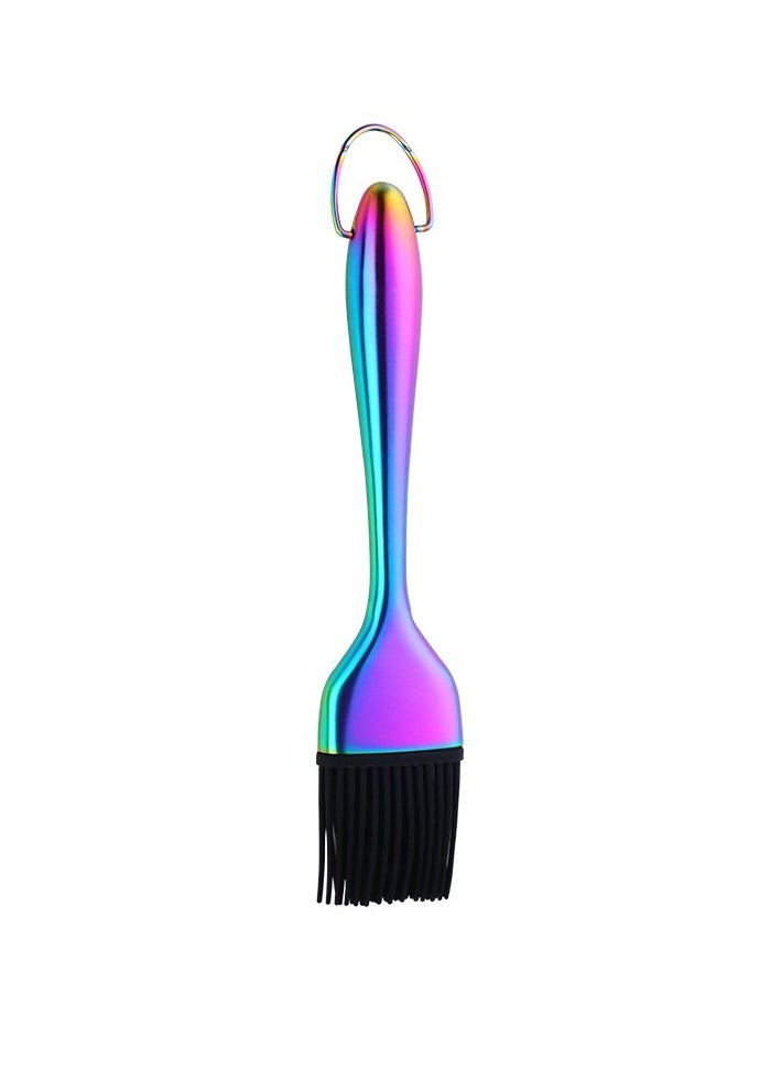 Generic - Stainless Steel Barbecue Brush With Titanium Plated Handle Detachable Silicone Oil Brush Hanging Stainless Steel Barbecue Brush - Image 1