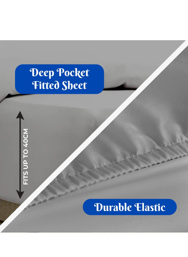 Premium Grey Twin Sheets Set - 1800 TC Series 3 Piece Bed Sheets - Soft Brushed Microfiber Fabric - 16 Inches Deep Pockets Sheets Wrinkle Free & Fade Resistant by Infinitee Xclusives