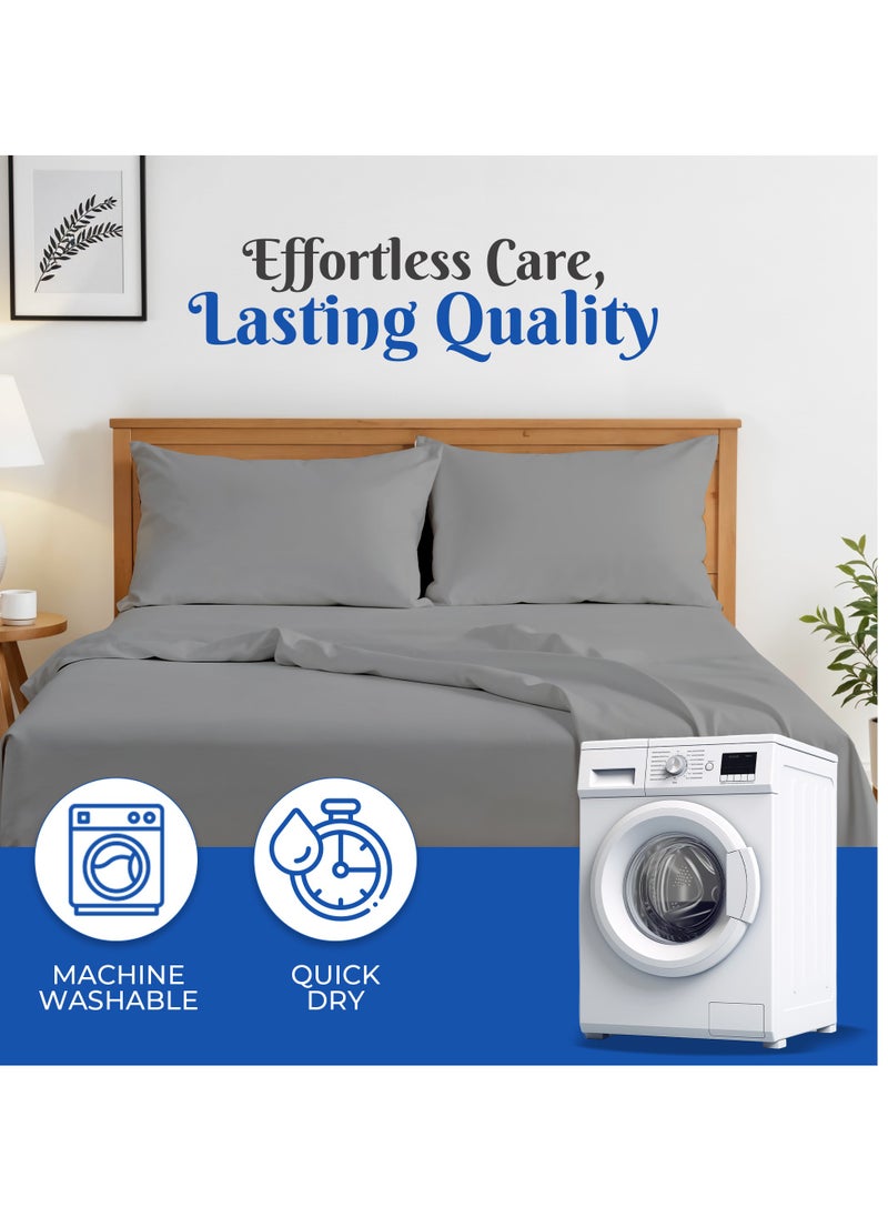 Premium Grey Twin Sheets Set - 1800 TC Series 3 Piece Bed Sheets - Soft Brushed Microfiber Fabric - 16 Inches Deep Pockets Sheets Wrinkle Free & Fade Resistant by Infinitee Xclusives