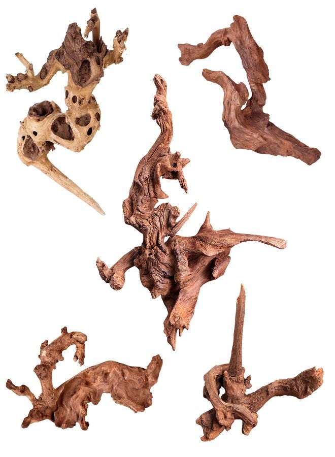 majoywoo Natural Small Coral Driftwood for Aquarium Decor Fish Tank Decorations, Assorted Driftwood Branch 4.5-7.5" 5 Pcs, Reptile Decor - Image 1
