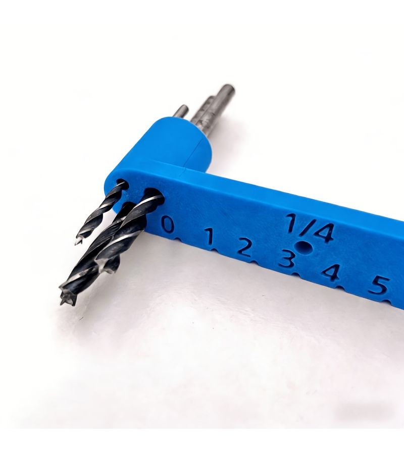 Blue Woodworking Multi Function Ruler 120mm Precise Line Drawing Drilling Tool - Image 1