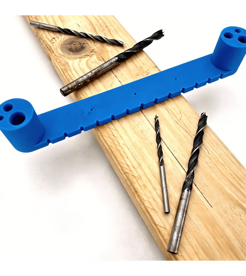 Blue Woodworking Multi Function Ruler 120mm Precise Line Drawing Drilling Tool - Image 3