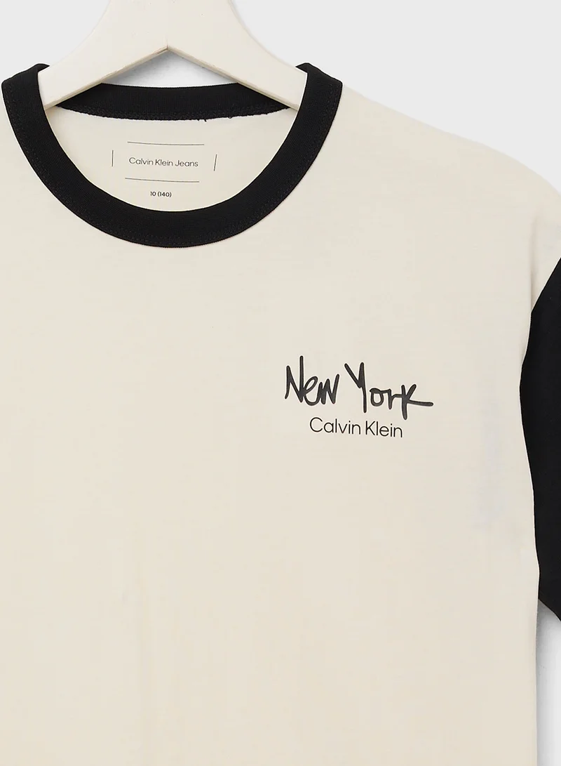 Calvin Klein Jeans Youth Color Block Graphic T-Shirt