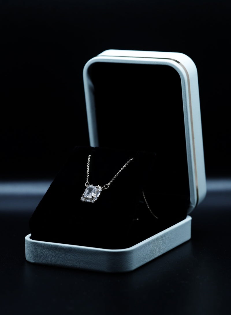 LMA A delicate chain necklace adorned with a unique cubic zircon stone, perfect for women and girls - Image 3