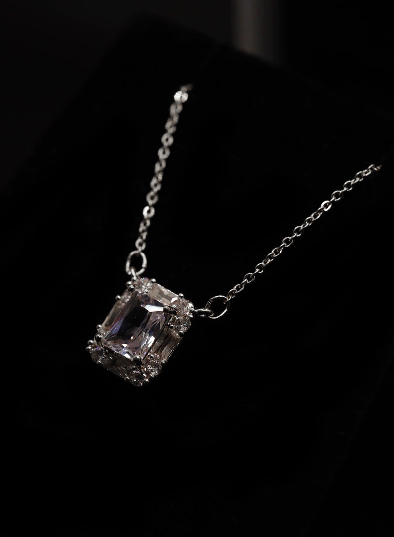 LMA A delicate chain necklace adorned with a unique cubic zircon stone, perfect for women and girls - Image 2