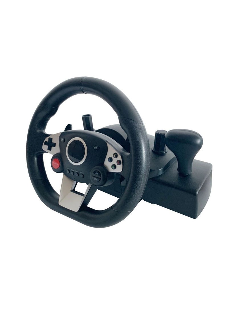Generic - Racing Steering Wheel And Pedals  7 In 1 270 Degrees Rotation PC Racing Wheel Programable Dual Vibration USB Powered Racing Simulator Wheel, Enhances Your Racing Experience Compatible with Xbox one/360/PS4/PS2/PS3/PC - Image 1