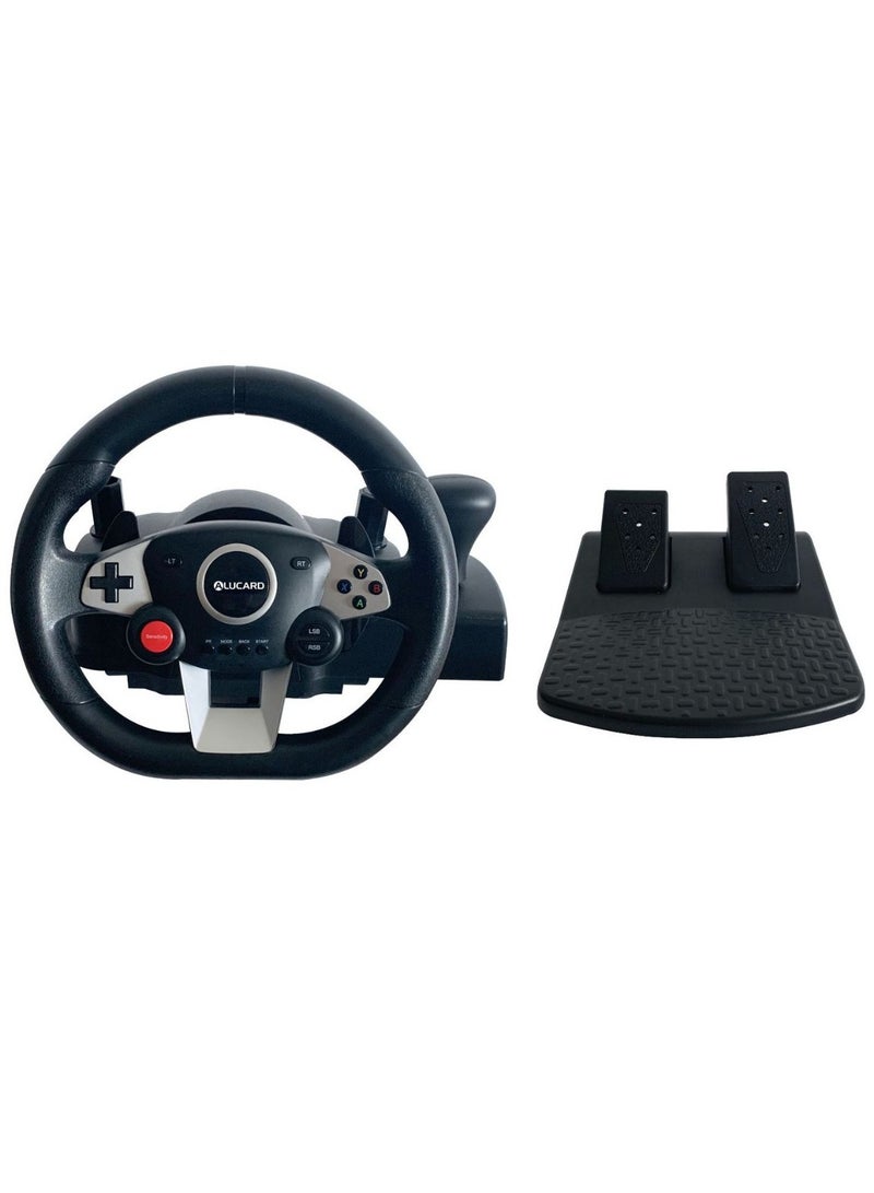 ALUCARD Racing Steering Wheel And Pedals  7 In 1 270 Degrees Rotation PC Racing Wheel Programable Dual Vibration USB Powered Racing Simulator Wheel, Enhances Your Racing Experience Compatible with Xbox one/360/PS4/PS2/PS3/PC - Image 5