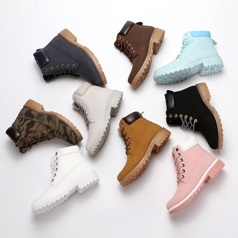 Foreign Trade Popular Women's Martin Boots Pink Velvet Warm Cotton Shoes Flats Large Size High Top Men's Shoes Couple Shoes Wholesale - Image 2