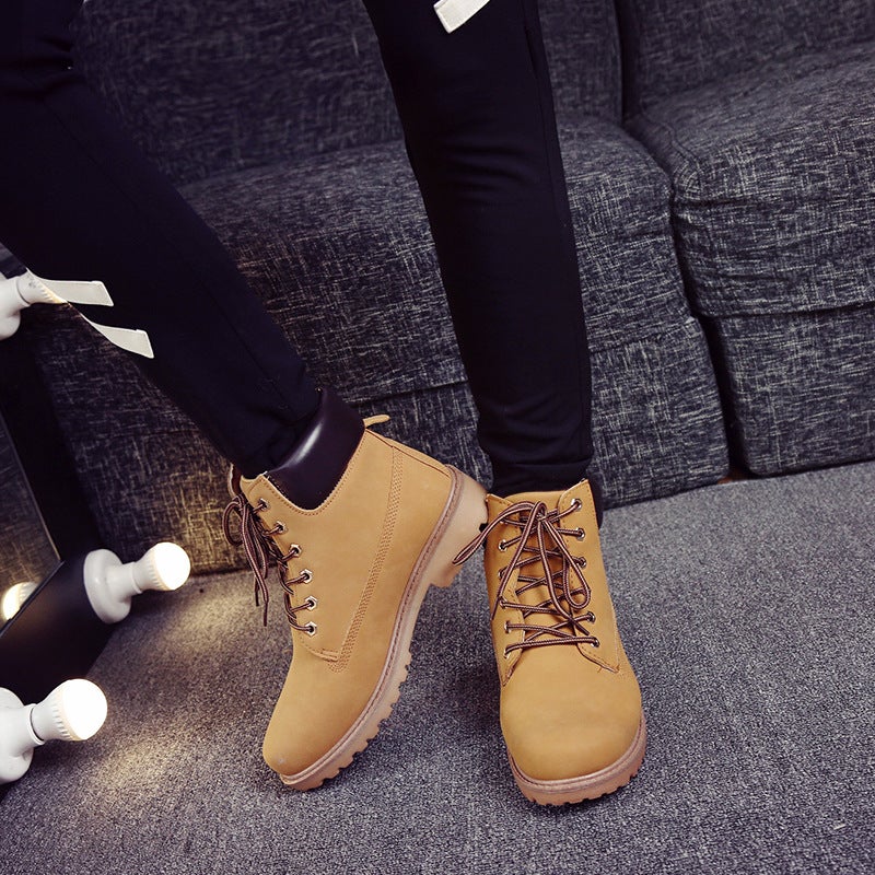 Foreign Trade Popular Women's Martin Boots Pink Velvet Warm Cotton Shoes Flats Large Size High Top Men's Shoes Couple Shoes Wholesale - Image 3