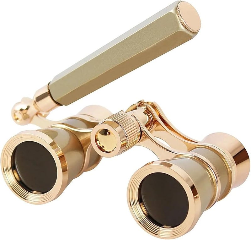 Vintage Binoculars For Opera Theater With Retractable Handle Brown Color - Image 2