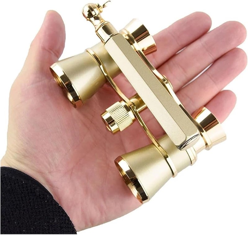 Vintage Binoculars For Opera Theater With Retractable Handle Brown Color - Image 5