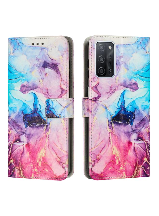 erorex Case For OPPO A55 5G/A53S 5G/A54 4G/A16/A54S/A56 5G/A16S/Realme V11 5G Painted Marble Pattern Leather Phone Case - Image 1