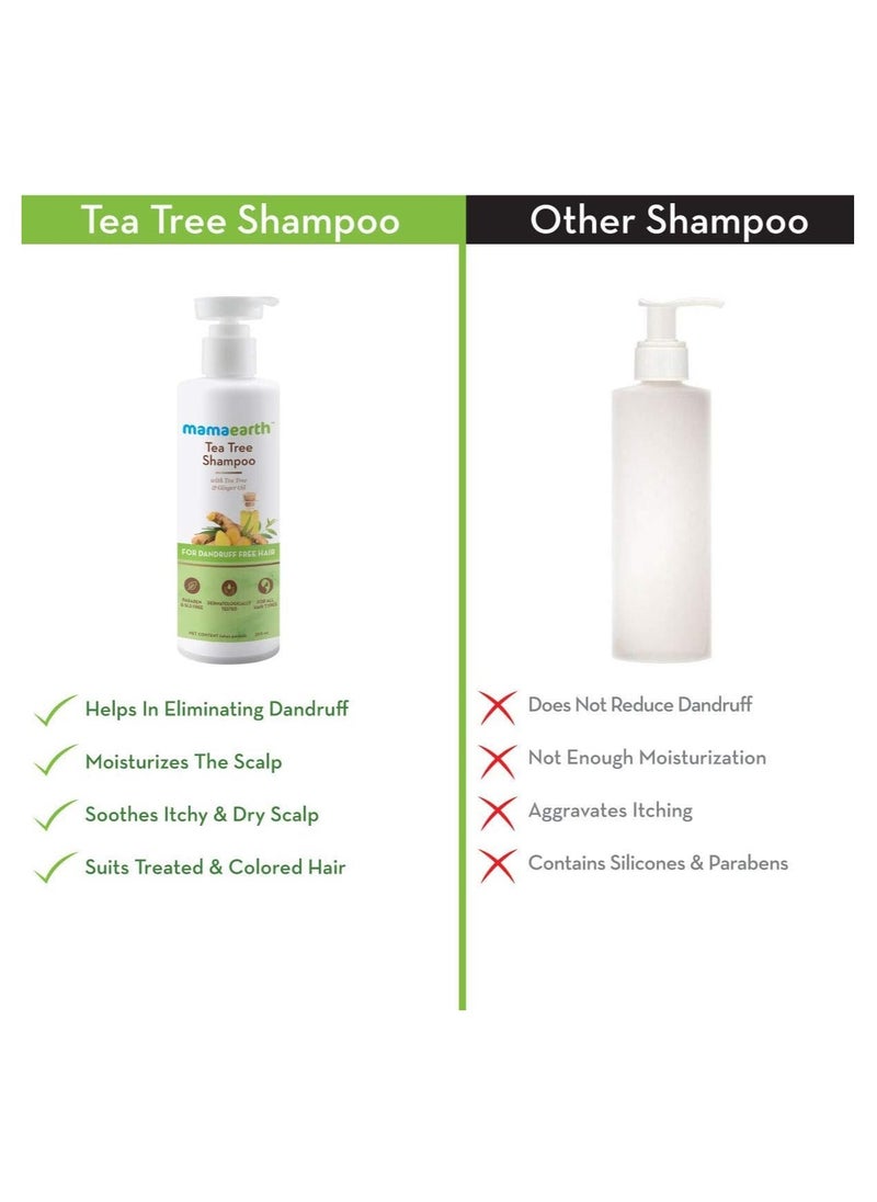 Mamaearth - Mamaearth Tea Tree Anti Dandruff Shampoo, With Tea Tree & Ginger Oil, 250ml - Image 1