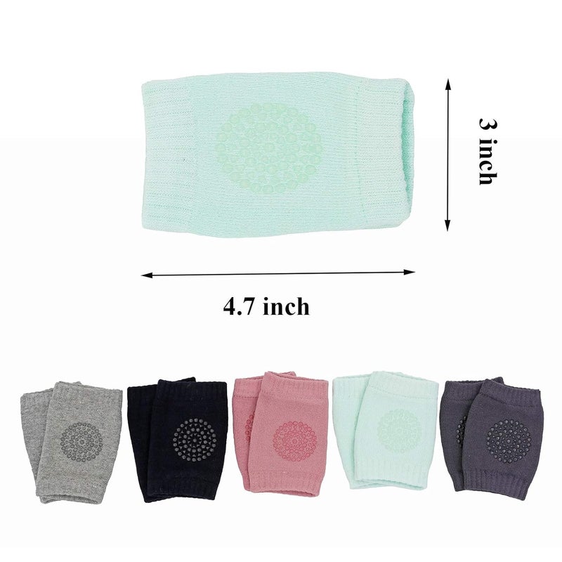 Hidetex Baby Knee Pad for Crawling – Infant Kneepads,Elastic Leg Warmers, Anti-Slip Leg Protector for Toddler(5 Pairs) (Pattern 1, Standard) - Image 4