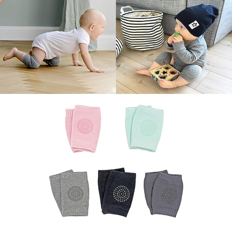 Hidetex Baby Knee Pad for Crawling – Infant Kneepads,Elastic Leg Warmers, Anti-Slip Leg Protector for Toddler(5 Pairs) (Pattern 1, Standard) - Image 2