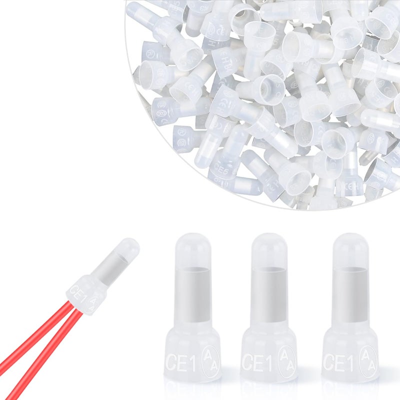 Nilight 300PCS CE1 Closed End Crimp Terminal 22-16 Gauge Nylon Insulated Closed End Wire Cap Wire Connectors Crimp Cap Terminals Connectors for Automotive Car Truck Boats Marine Electrical Wiring - Image 1