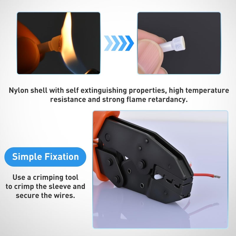 Nilight 300PCS CE1 Closed End Crimp Terminal 22-16 Gauge Nylon Insulated Closed End Wire Cap Wire Connectors Crimp Cap Terminals Connectors for Automotive Car Truck Boats Marine Electrical Wiring - Image 5