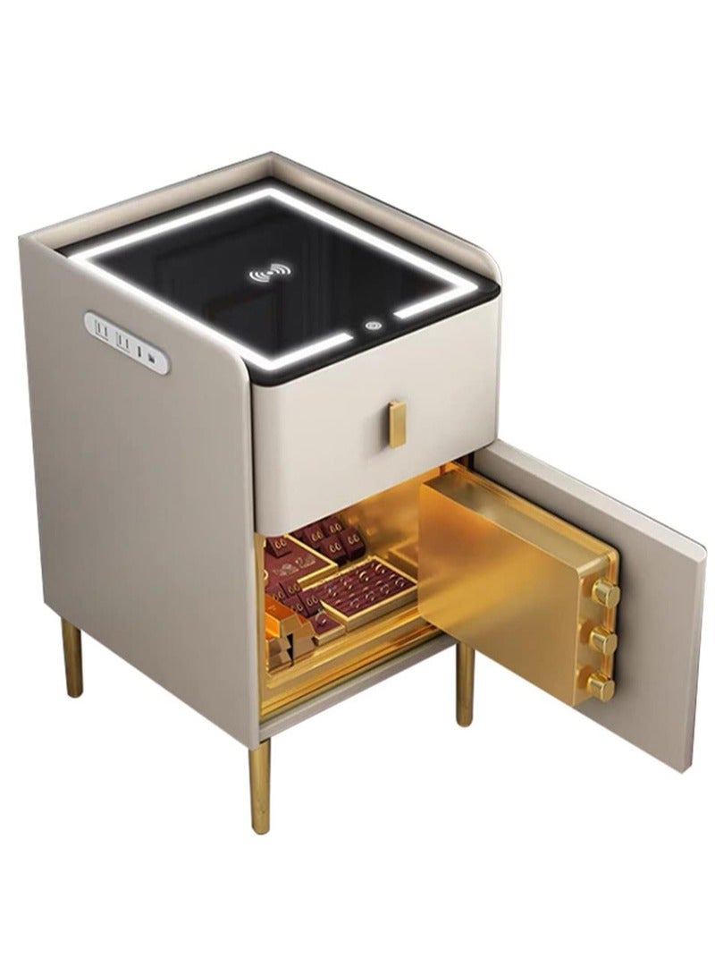 كيدل خزانة ذكية بجانب السرير آمنة للمنزل متكاملة مضادة للسرقة متعددة الوظائف شحن لاسلكي مع ضوء USB خزانة بجانب السرير فاخرة - Image 1