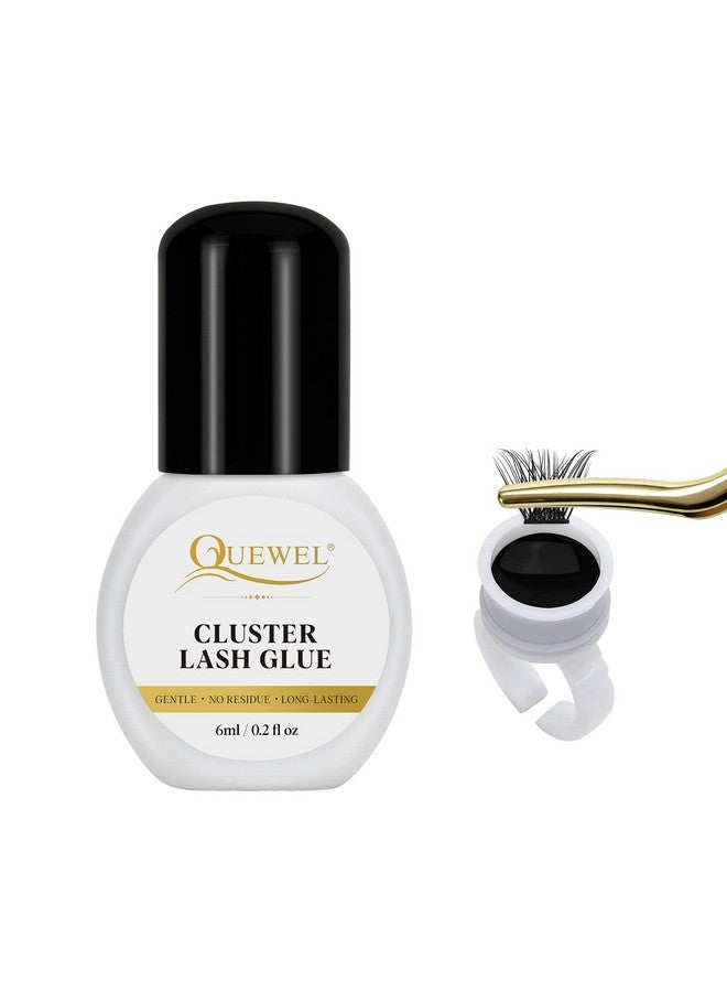 QUEWEL Lash Clusters Glue 6Ml Cluster Lashes Glue Black Eyelash Clusters Glue For Diy Lash Extensions Longlasting Eyelash Glue For Cluster Lashes Waterproof&No Irritation(Black, 6Ml) - Image 2