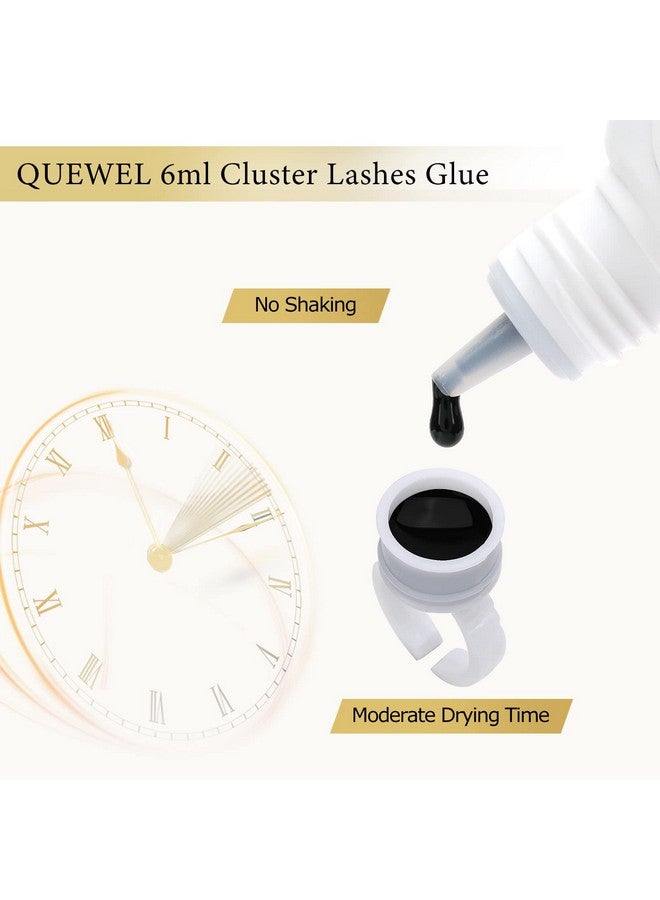 QUEWEL Lash Clusters Glue 6Ml Cluster Lashes Glue Black Eyelash Clusters Glue For Diy Lash Extensions Longlasting Eyelash Glue For Cluster Lashes Waterproof&No Irritation(Black, 6Ml) - Image 3