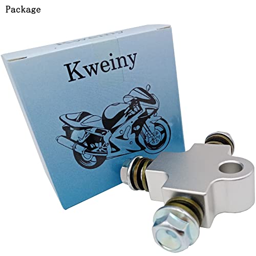 kweiny Motorcycle Hydraulic Brake Line Tee Hose Connector 3 Way Adapter with M10 Banjo Bolt(Square Shape) - Image 2