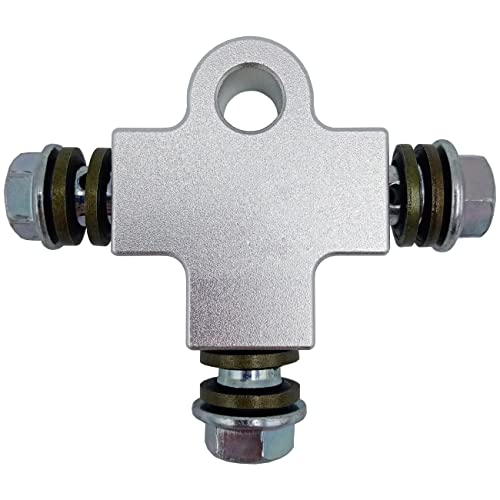 kweiny Motorcycle Hydraulic Brake Line Tee Hose Connector 3 Way Adapter with M10 Banjo Bolt(Square Shape) - Image 1