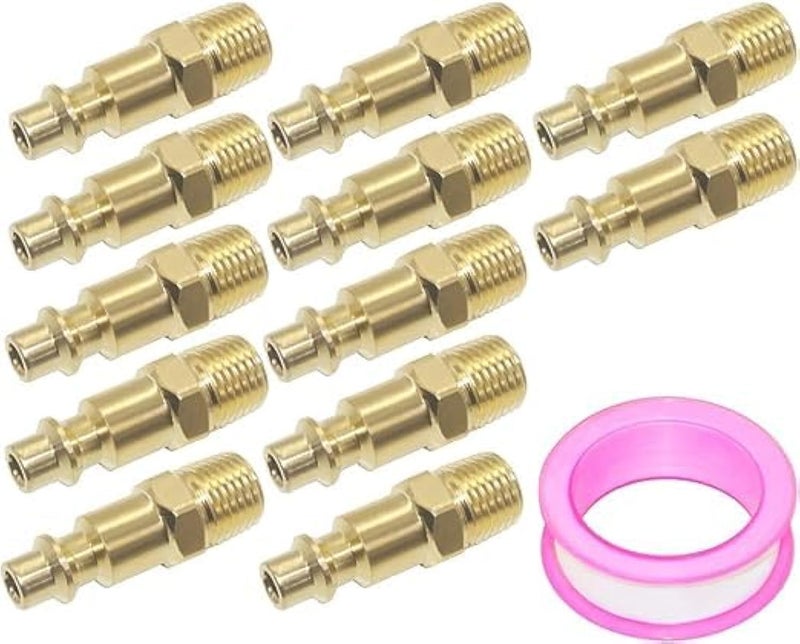 AQ AQSON مجموعة موصلات خرطوم الهواء AQSON 1/4" MNPT - مجموعة موصلات سريعة صناعية (12 قطعة) - Image 1