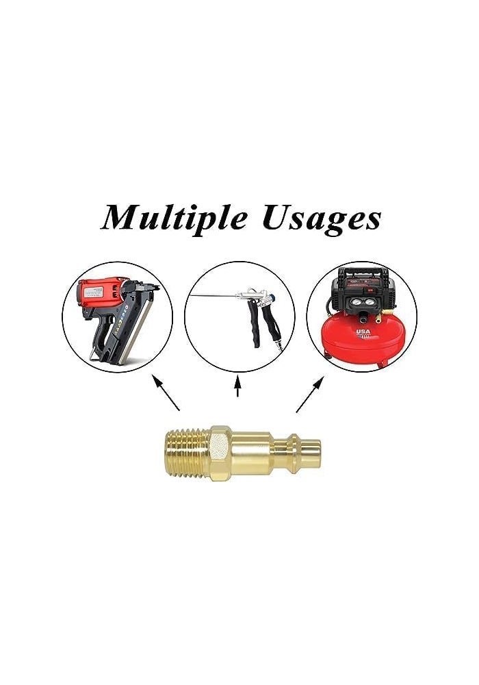 AQ AQSON مجموعة موصلات خرطوم الهواء AQSON 1/4" MNPT - مجموعة موصلات سريعة صناعية (12 قطعة) - Image 4