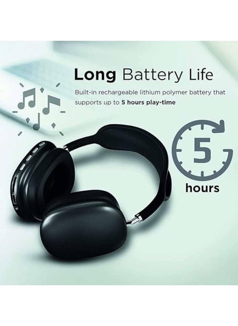 LIMITLESS - P9 Wireless Bluetooth Headphones Physical Noise Reduction Headphones Stereo Sound for Phone PC Gaming Headset (BLACK) - Image 1