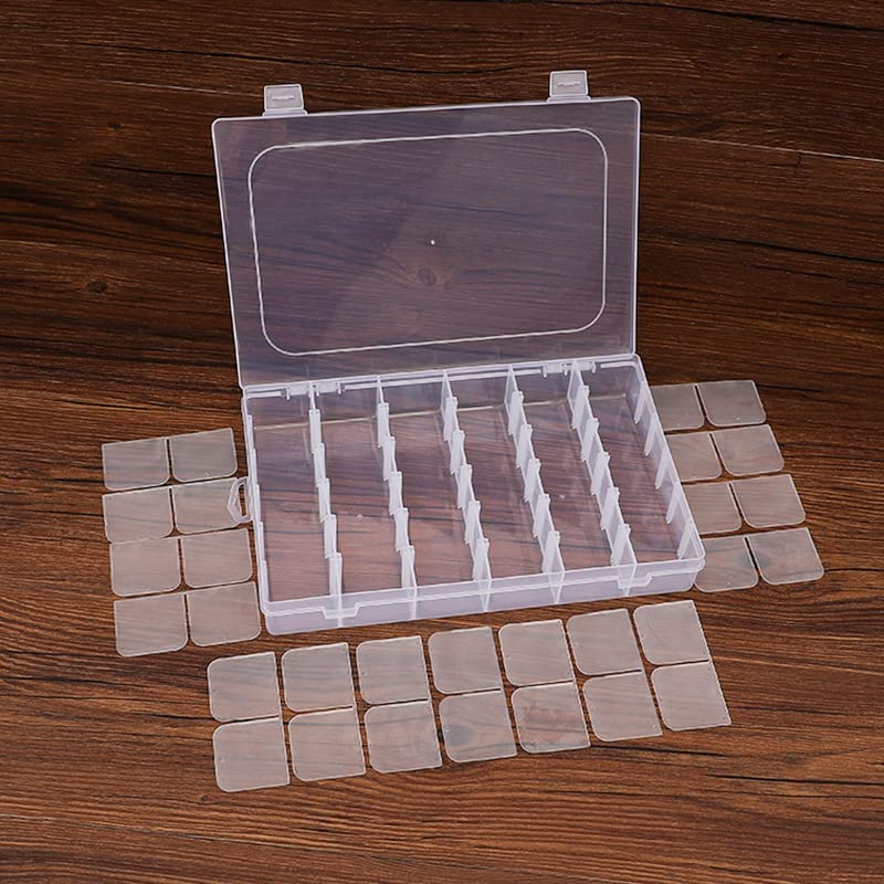 Zollyss 36 Grid Cells Multipurpose Plastic Storage Box with Removable Dividers for Medicine Pills, Jewelry, Pins, Screws, Cosmetics, Stationery Items, Transparent, Rectangular Storage Box - Image 5