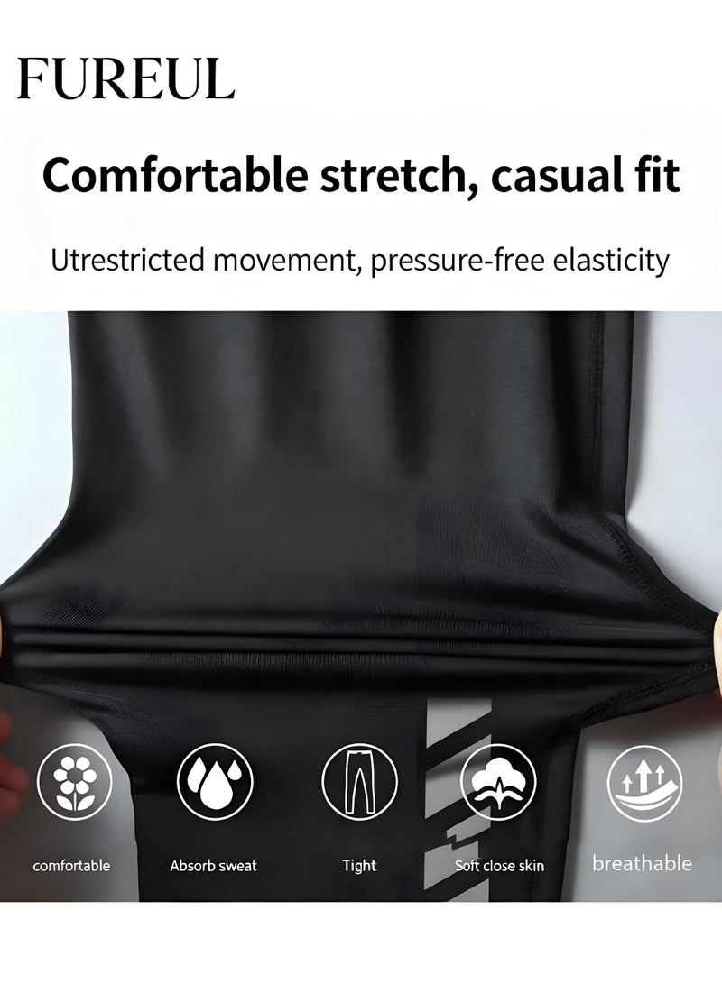 FUREUL Men's 2Pcs Sportswear Set Polyester Quick Dry Breathable Athletic T-Shirt Shorts Lightweight Moisture Wicking Workout Suit for Running Gym Training Outdoor Sports - Image 4