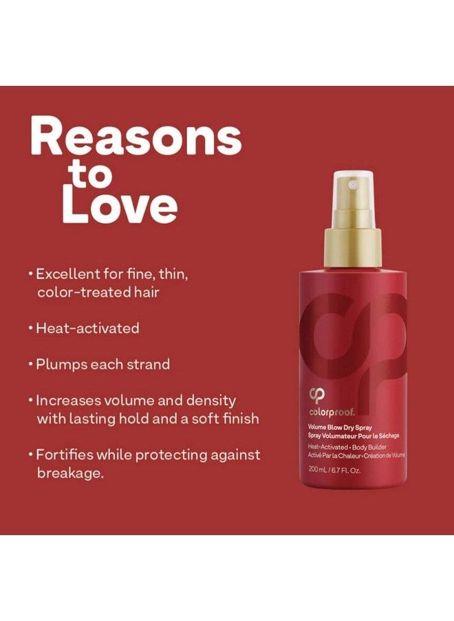 ColorProof - Volume Blow Dry Spray 6.7Oz For Fine Colortreated Hair Lightweight Volumizing Spray Sulfatefree Vegan - Image 1