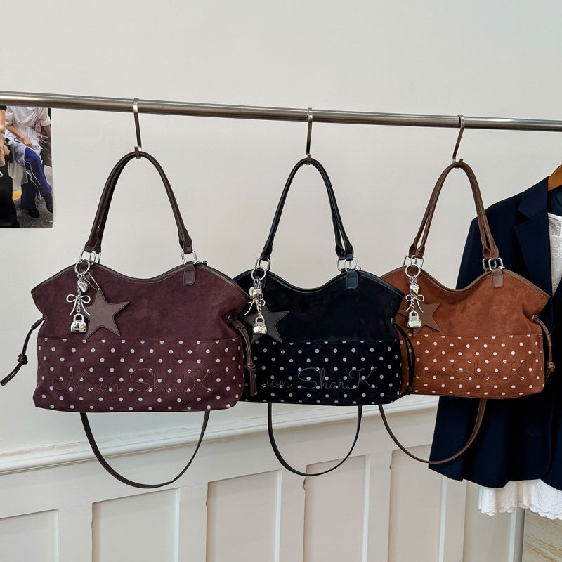 Women's Korean Retro Color-Block PU Shoulder Tote Bag, Large Capacity, 2025 - Image 3